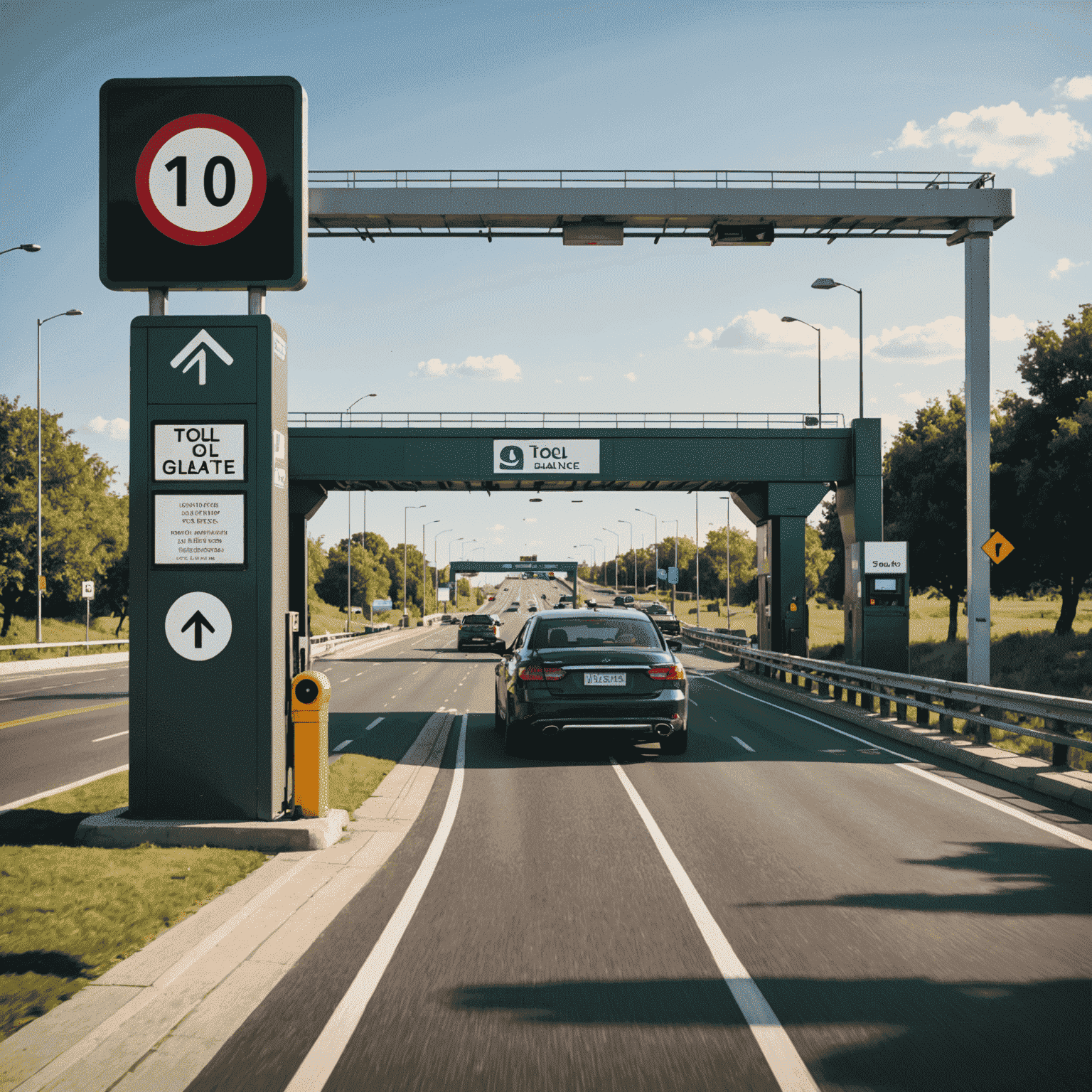 Salik balance icon showing a toll gate and a car passing through