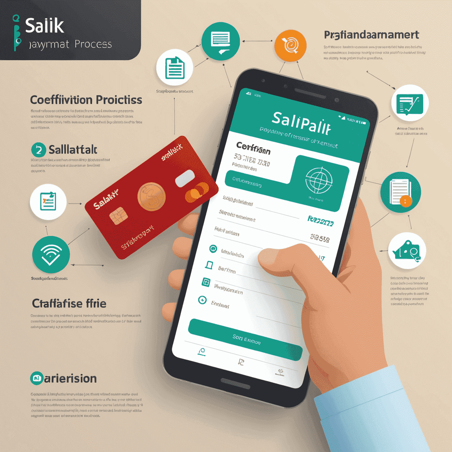 Infographic showing the Salik payment process from receiving a fine to confirmation of payment